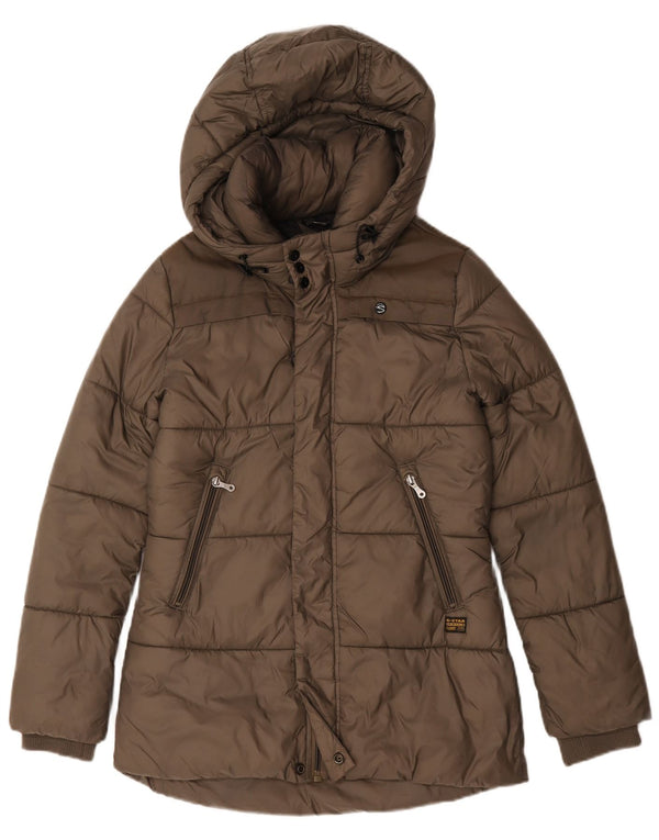 G-Star γυναικείο μπουφάν με κουκούλα UK 14 Medium Khaki Polyamide