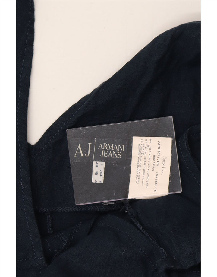 Γυναικείο αμάνικο φόρεμα ARMANI JEANS IT 44 Medium Navy Μπλε Λινό