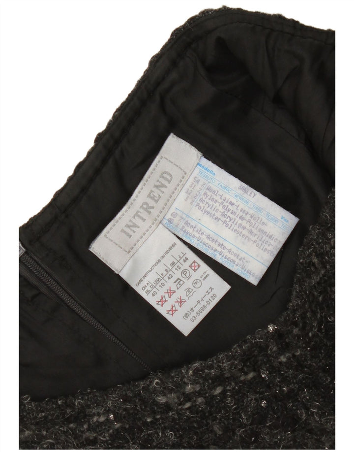 Intrend Γυναικεία Pencil Φούστα UK 12 Medium W30 Grey Check Wool
