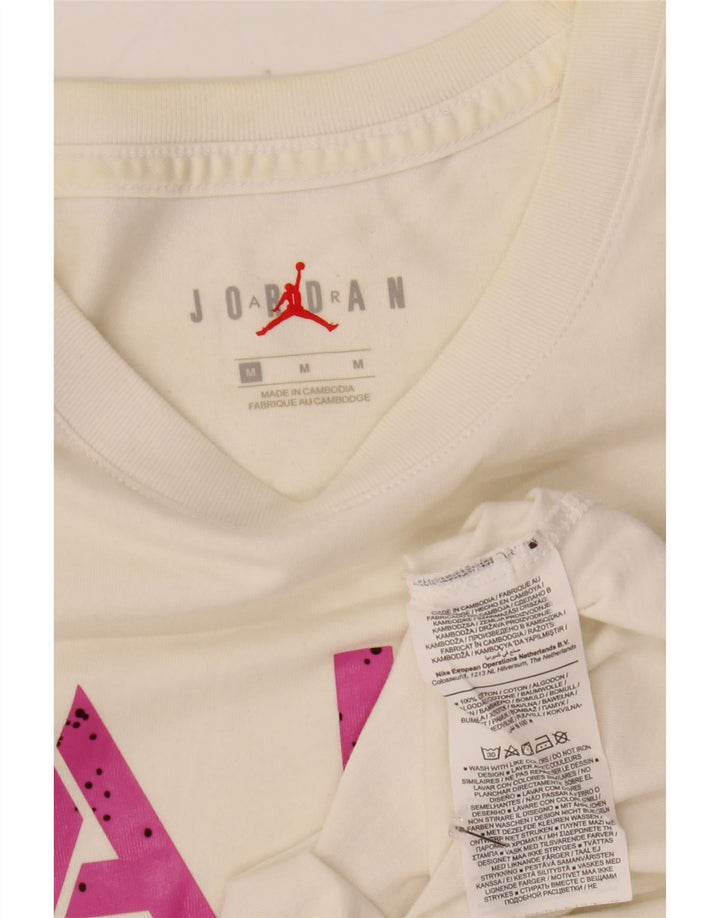 Ανδρικό γραφικό μπλουζάκι Jordan από μεσαίο λευκό βαμβάκι