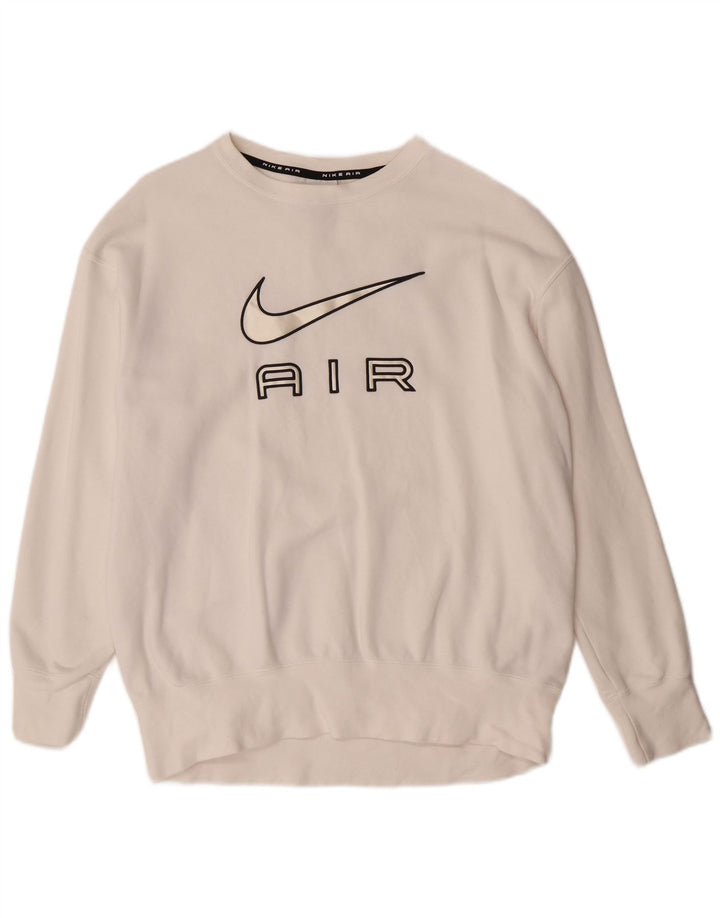 Ανδρικό γραφικό φούτερ NIKE με χαλαρή εφαρμογή Jumper XS Λευκό βαμβακερό