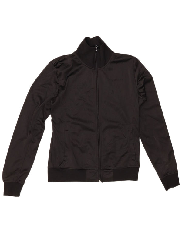 DIADORA Womens Tracksuit Top Jacket UK 14 Medium Black Polyester