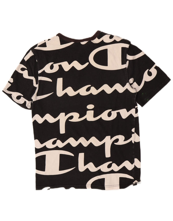 Champion Ανδρικό γραφικό T-Shirt Top Μικρό μαύρο βαμβακερό