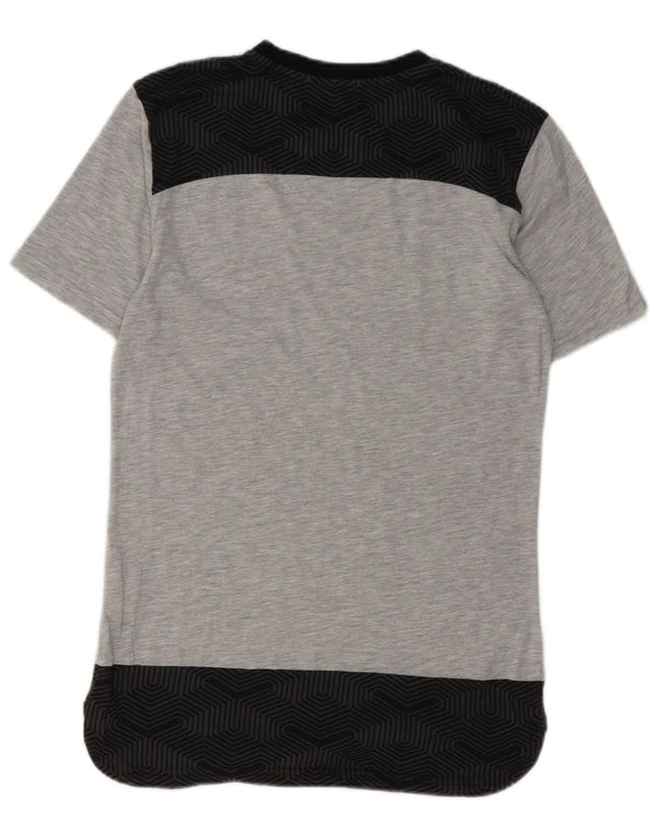Puma Mens T-Shirt Top Small Grey Geometric Cotton