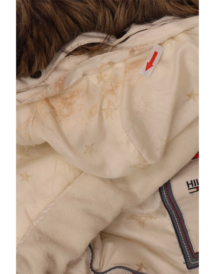 Tommy Hilfiger Γυναικείο παλτό με κουκούλα UK 6 XS Λευκός Πολυεστέρας