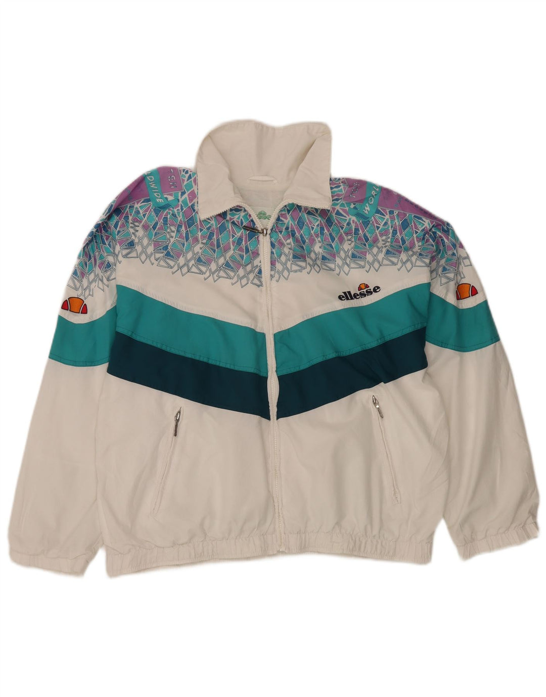 Ανδρική φόρμα ELLESSE Top Jacket XL Λευκό γεωμετρικό