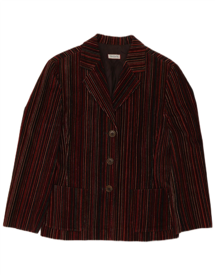 Max & Co. Γυναικείο σακάκι με 3 κουμπιά σακάκι UK 10 Small Burgundy ριγέ