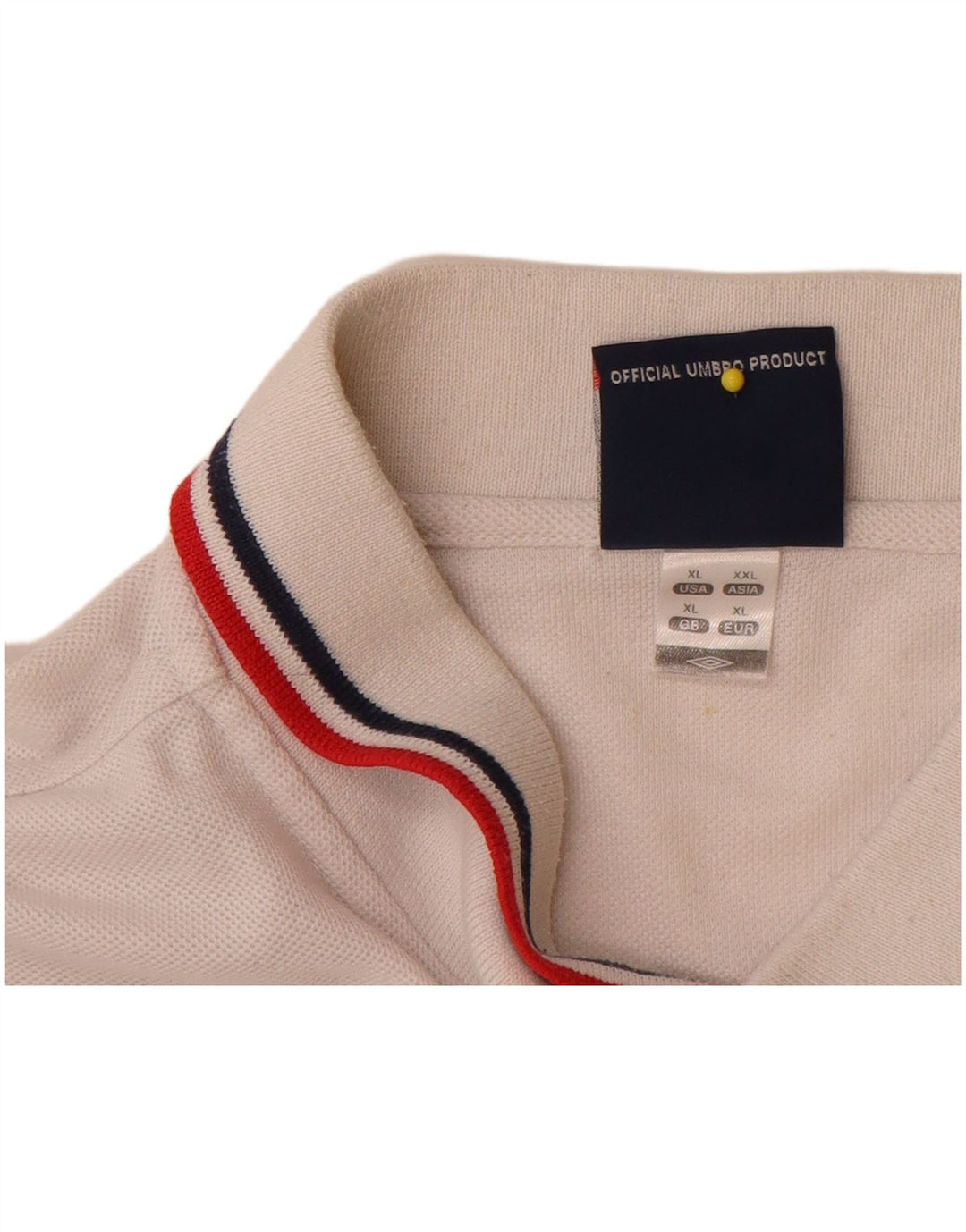 Ανδρικό μπλουζάκι Umbro England Polo XL Λευκό πολυεστέρα