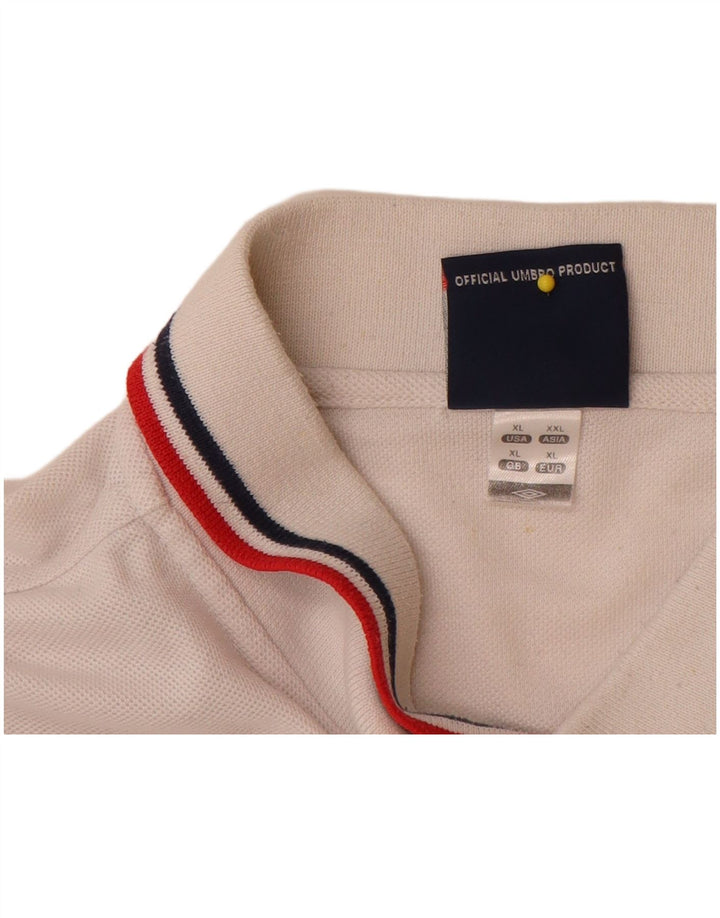 Ανδρικό μπλουζάκι Umbro England Polo XL Λευκό πολυεστέρα