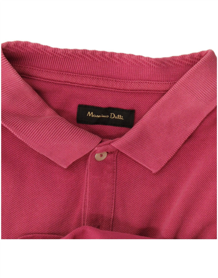 Ανδρικό μπλουζάκι πόλο Massimo Dutti, μεσαίο ροζ