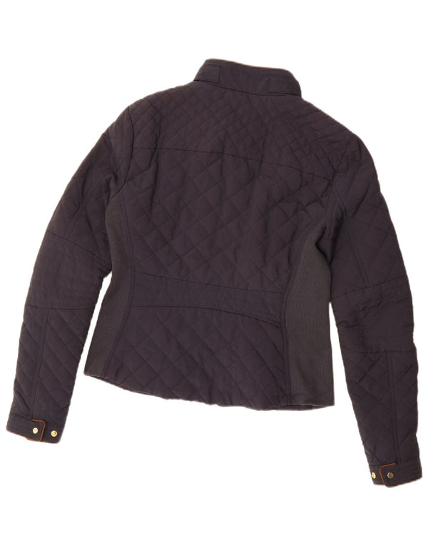 Zara Γυναικείο καπιτονέ μπουφάν UK 14 Medium Navy Blue Colourblock