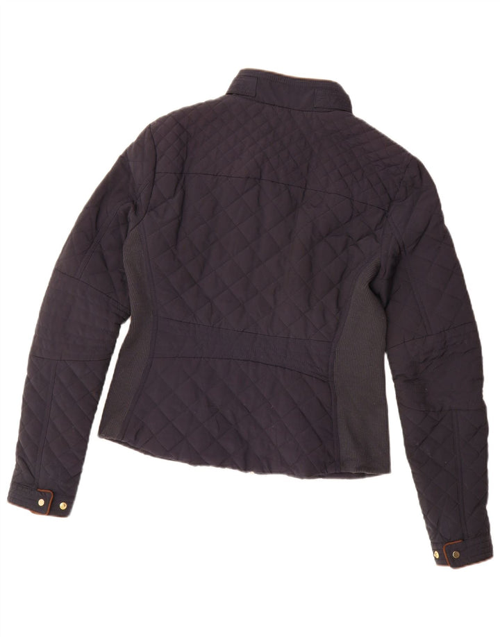 Zara Γυναικείο καπιτονέ μπουφάν UK 14 Medium Navy Blue Colourblock