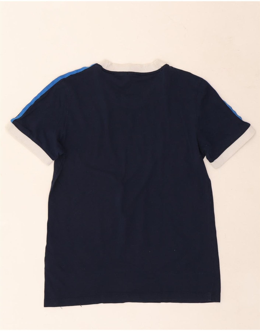 ADIDAS Γυναικείο T-Shirt Top UK 10 Small Navy Blue από βαμβάκι