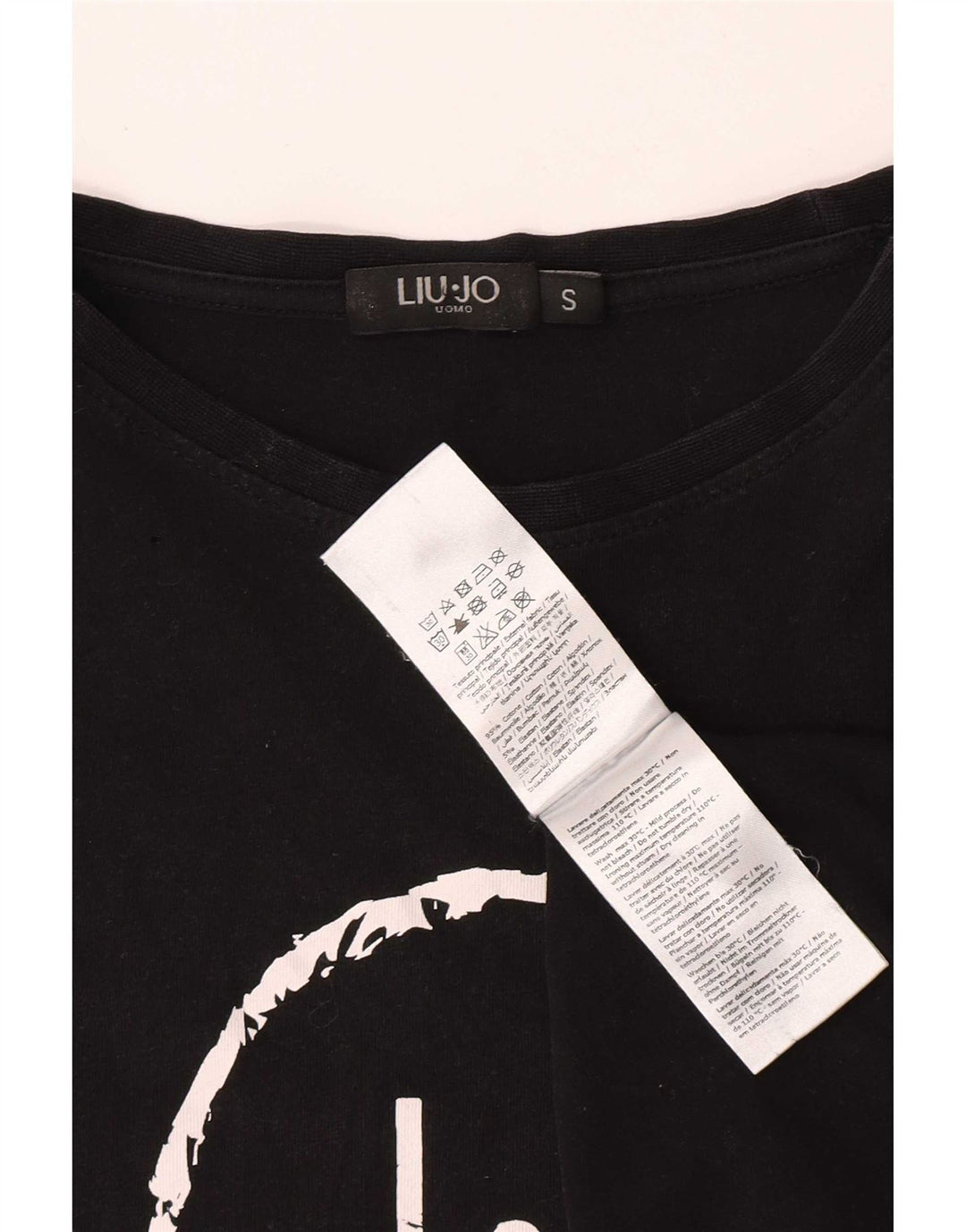 Liu Jo Ανδρικό γραφικό T-Shirt Top Μικρό μαύρο βαμβακερό