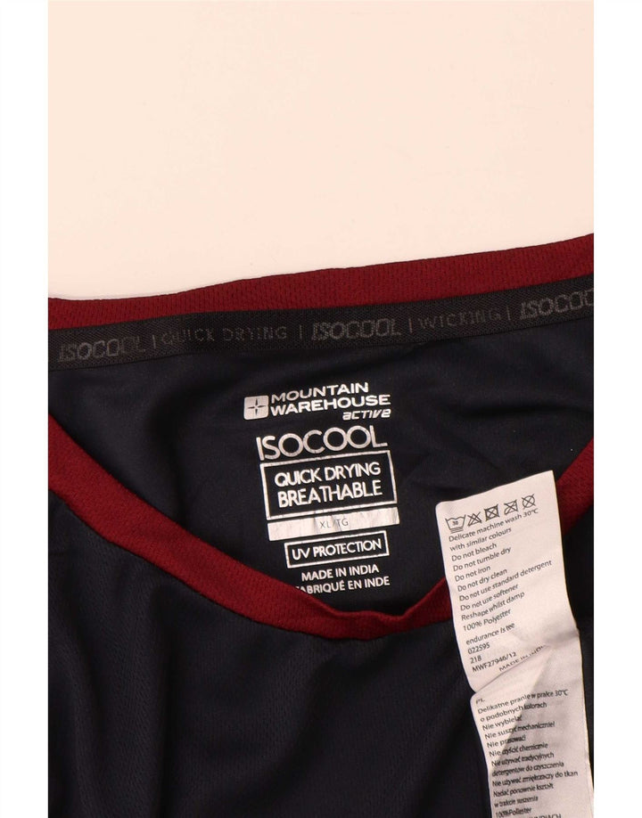Ανδρικό μπλουζάκι Mountain Warehouse μακρυμάνικο XL Navy Blue Colorblock Πολυεστέρας
