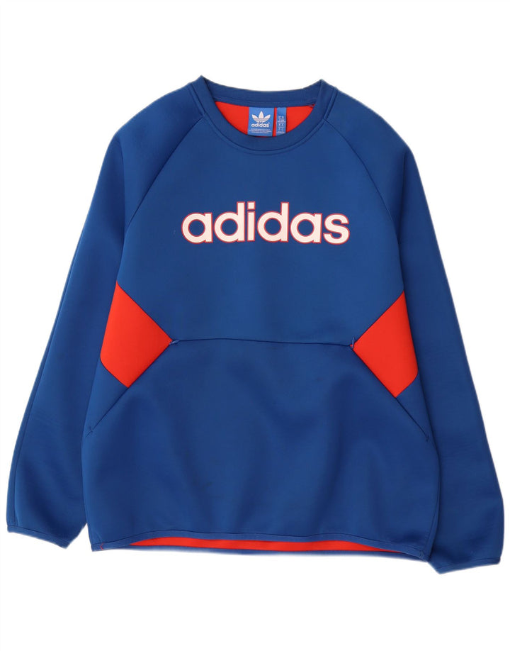 Ανδρικό γραφικό φούτερ ADIDAS Jumper XL Blue Colourblock Polyester