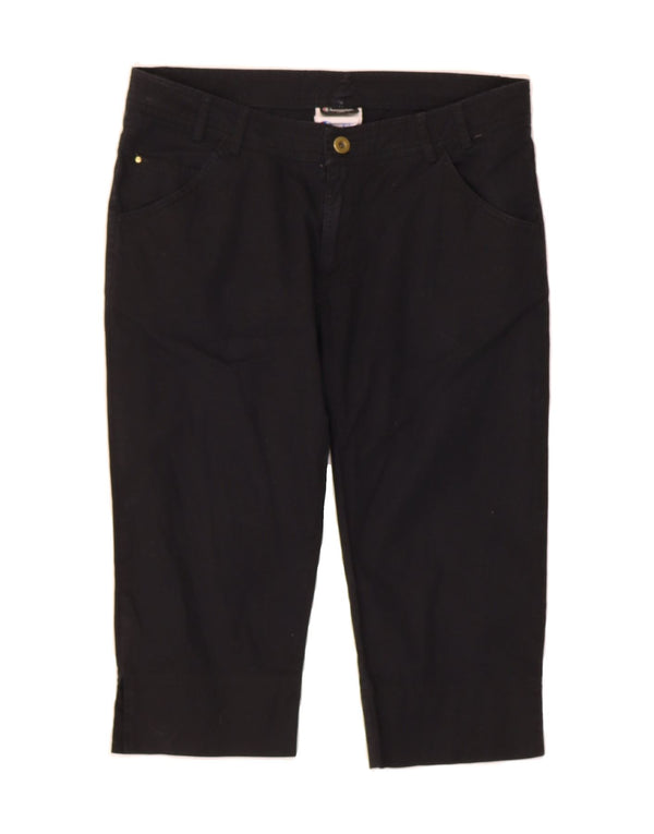 CHAMPION Womens Straight Capri Trousers Medium W30 L17 Black Cotton