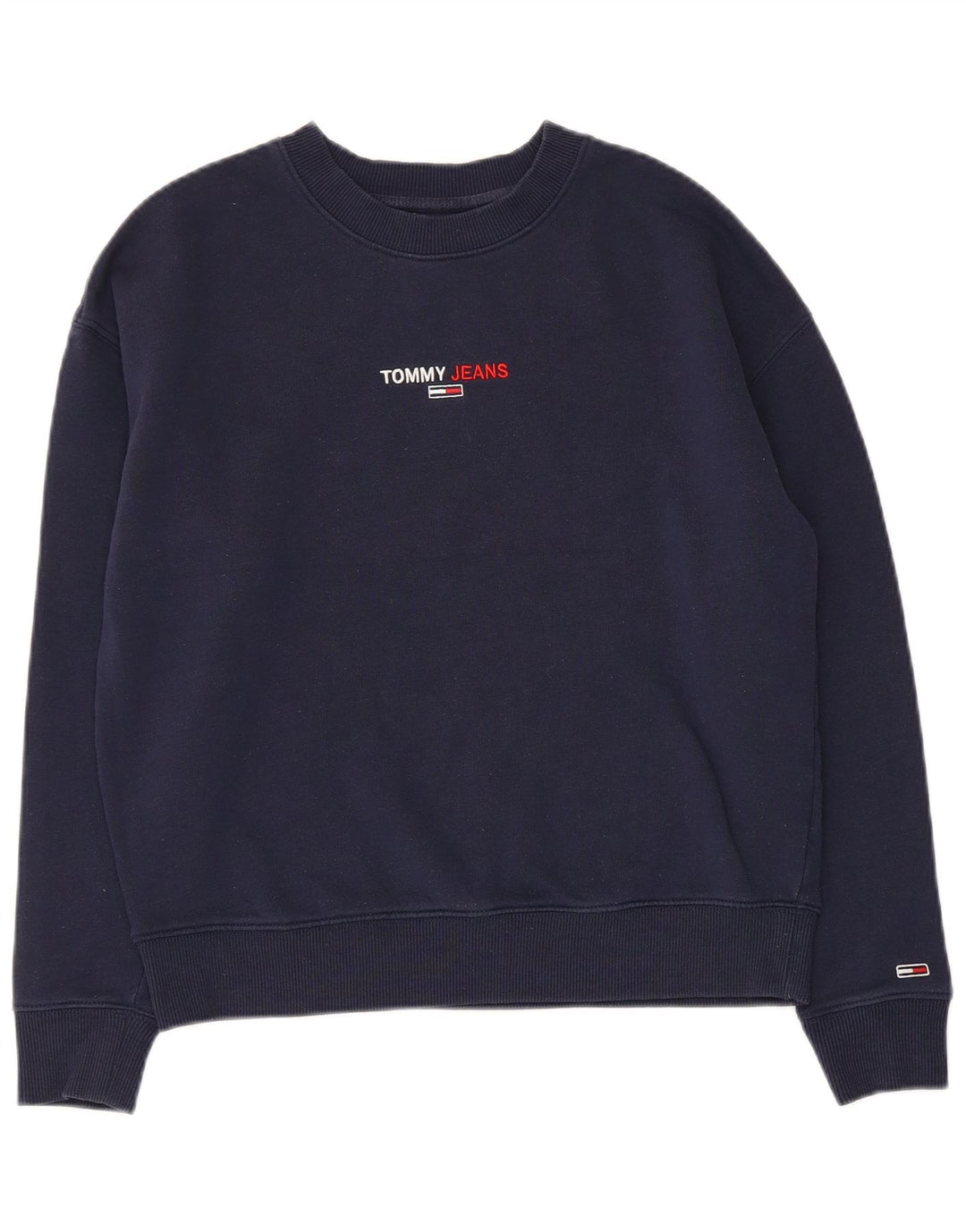 TOMMY HILFIGER Γυναικείο φούτερ μεγάλου μεγέθους Jumper UK 10 Small Navy Blue