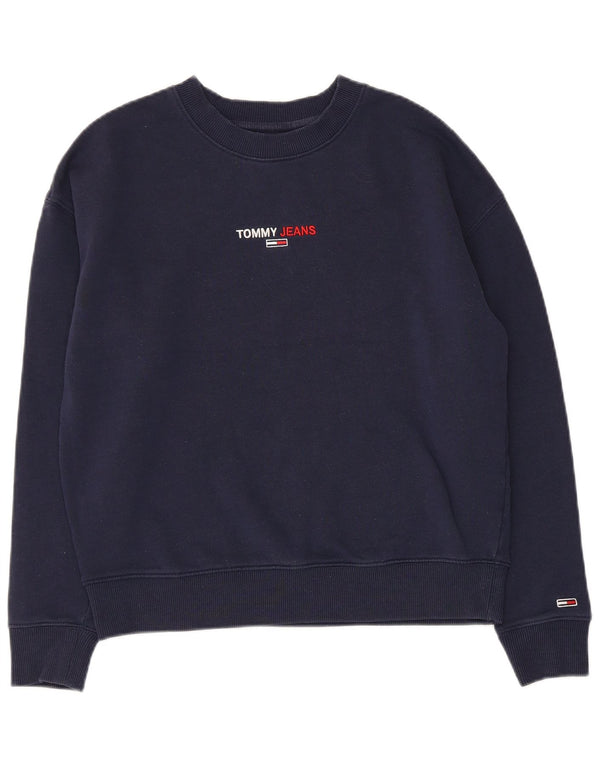 TOMMY HILFIGER Γυναικείο φούτερ μεγάλου μεγέθους Jumper UK 10 Small Navy Blue