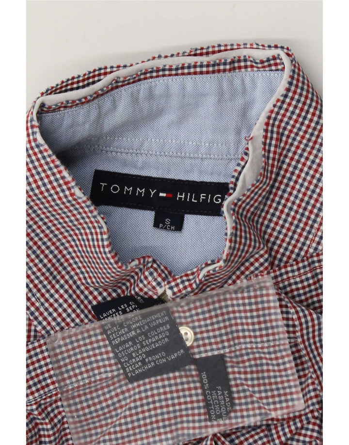 Ανδρικό πουκάμισο Tommy Hilfiger Μικρό κόκκινο βαμβακερό Gingham
