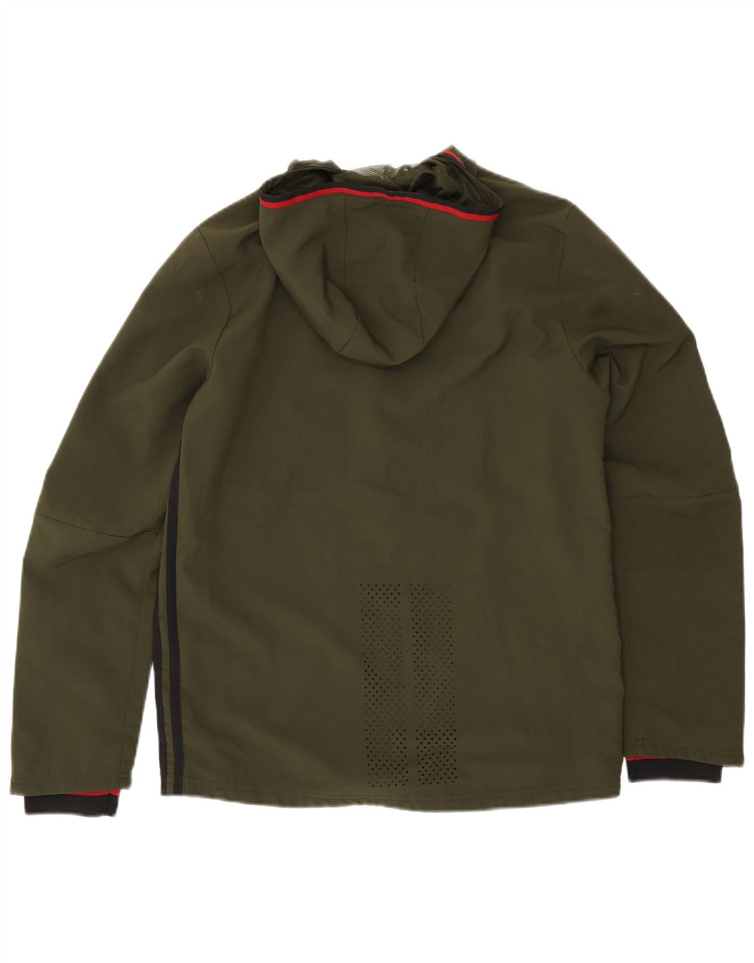 ADIDAS Boys Climacool Hooded Rain Jacket 15-16 Years Green Polyester