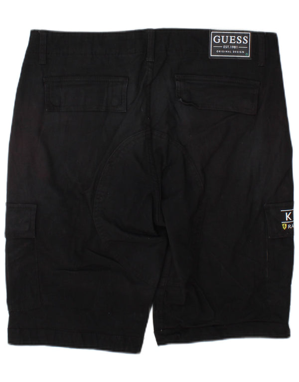 Guess Mens Cargo Shorts W32 Medium  Black Cotton