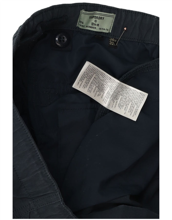 Ανδρικό κωνικό παντελόνι Cargo SUPERDRY W34 L32 Navy Blue Cotton