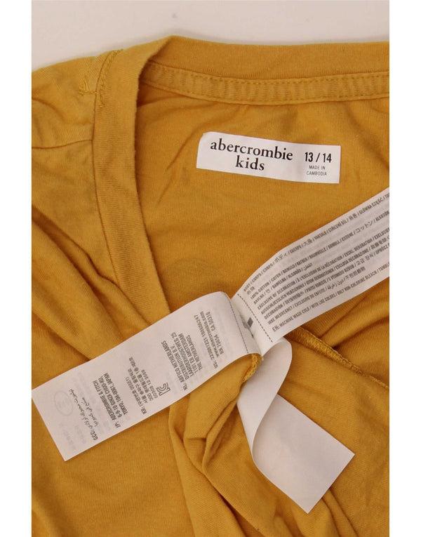 Γραφικό μπλουζάκι Abercrombie & Fitch Boys 13-14 ετών κίτρινο βαμβακερό
