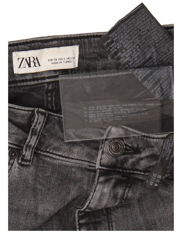 ZARA Γυναικείο στενό τζιν ψηλόμεσο EU 38 Small W28 L27 Γκρι βαμβακερό