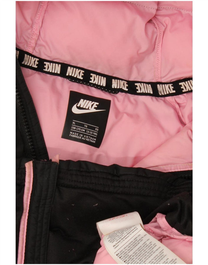 Nike Girls Hooded Jacket 13-14 Years XL Μαύρο Πολυεστέρας