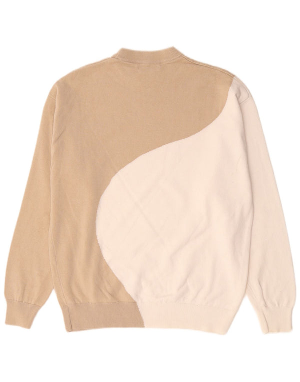 Zara γυναικείο φούτερ μεγάλου μεγέθους Jumper UK 10 Small Beige Colourblock