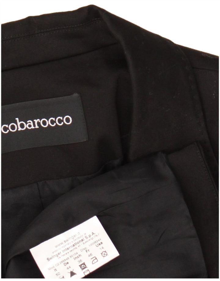 Roccobarocco Γυναικείο Μπουφάν Blazer με 2 Κουμπιά IT 50 XL Μαύρο Βαμβακερό