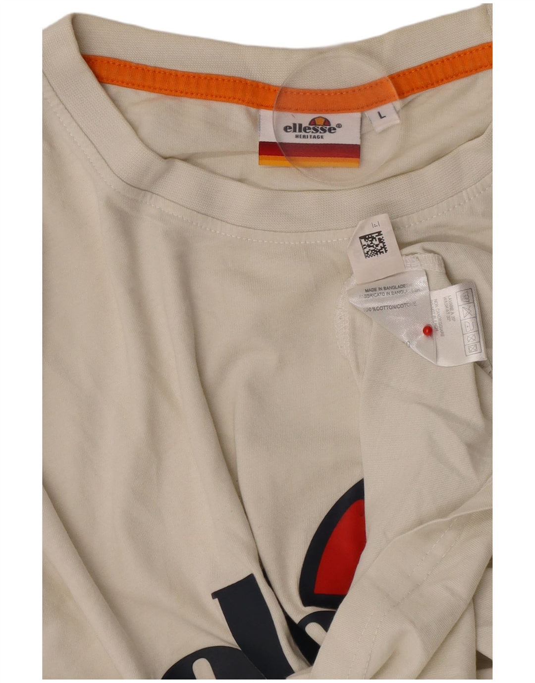 Γραφικό T-Shirt Ανδρικό Heritage Ellesse Top μεγάλο λευκό βαμβακερό
