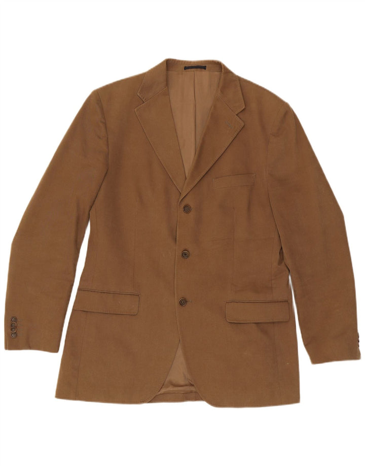 Massimo Dutti Ανδρικό σακάκι μπλέιζερ με 3 κουμπιά EU 52 Μεγάλο μπεζ βαμβακερό
