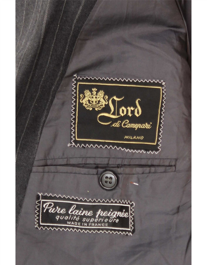 Lord ανδρικό μπουφάν Blazer με διπλό στήθος UK 38 Μεσαίο γκρι ριγέ μαλλί