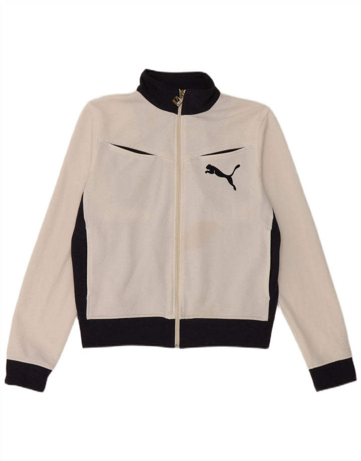 Γυναικεία αθλητική φόρμα Puma Top Jacket UK 14 Medium White Colourblock Polyester