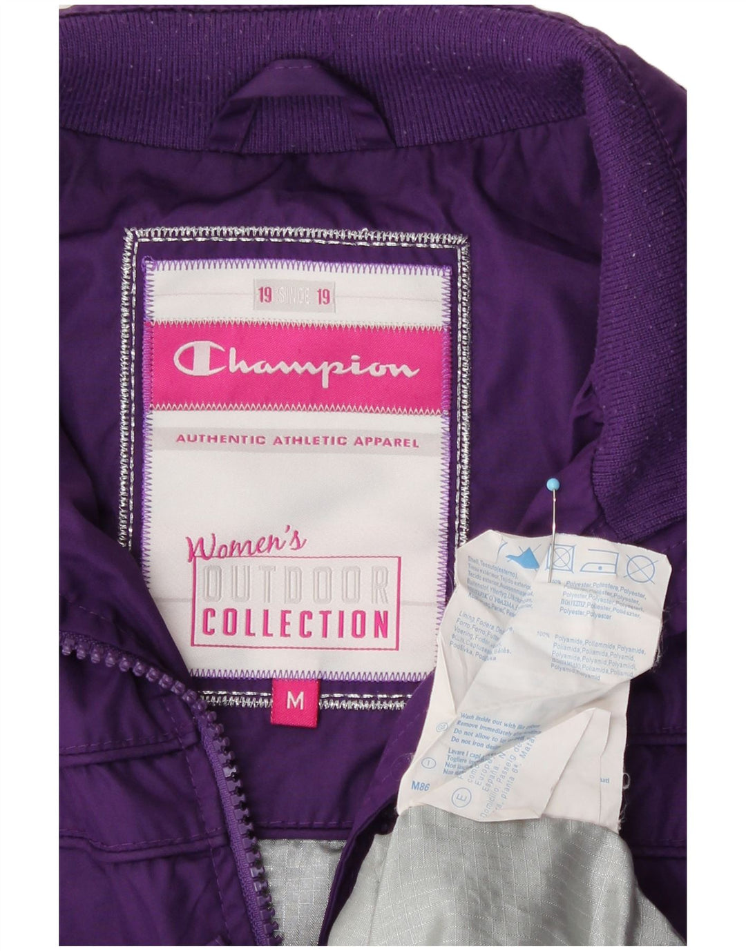 Champion Womens Bomber Jacket UK 14 Medium Purple Polyester