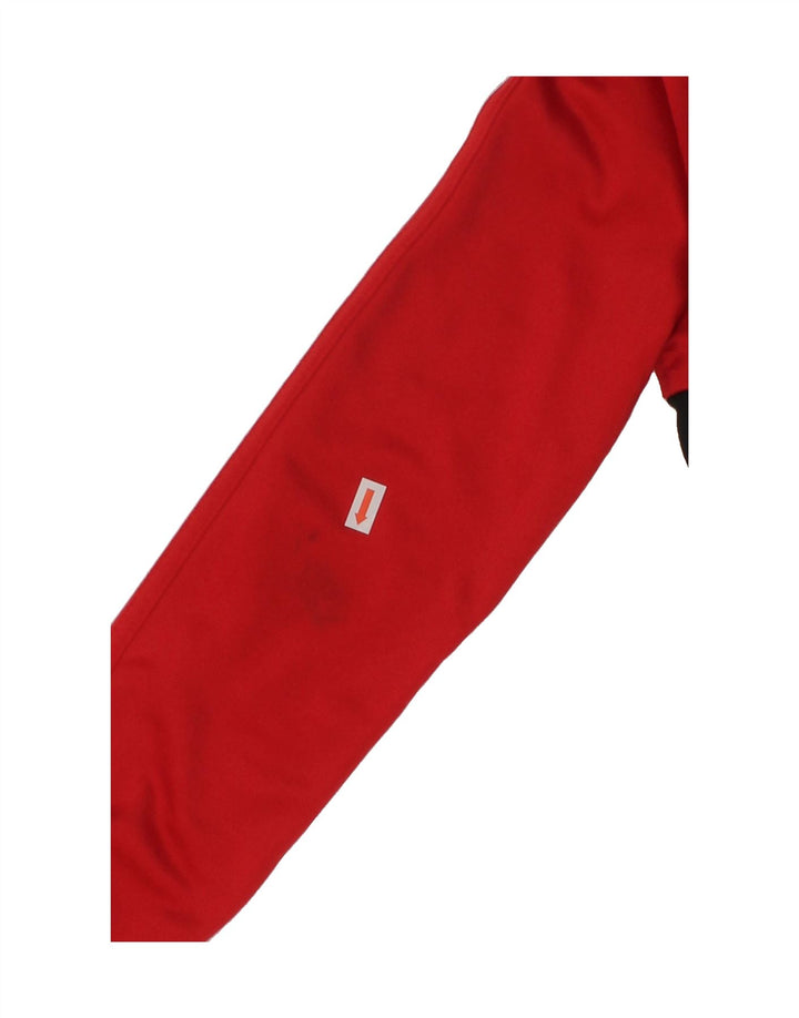 ADIDAS Boys Zip Hoodie Sweater 7-8 Years Red Colourblock Polyester | Vintage Adidas | Thrift | Second-Hand Adidas | Used Clothing | Messina Hembry 