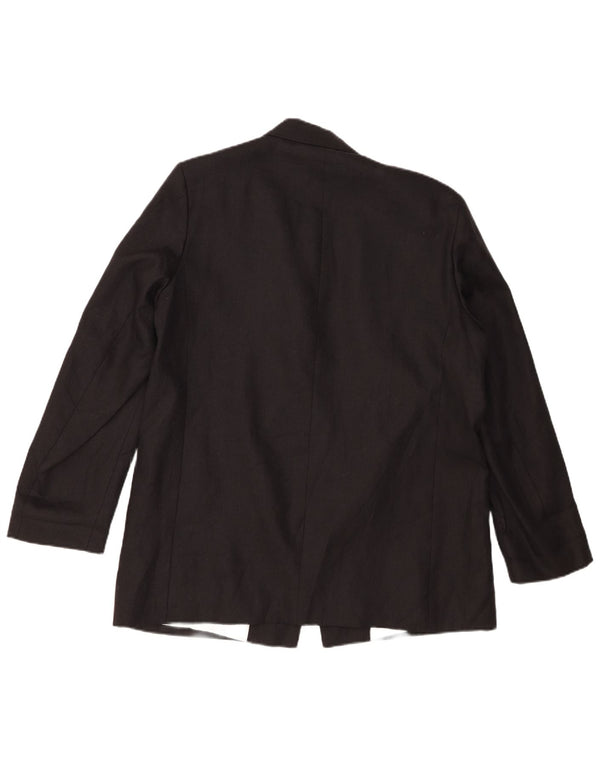 Zara Γυναικείο Open Blazer Jacket UK 18 XL Μαύρο Λινό