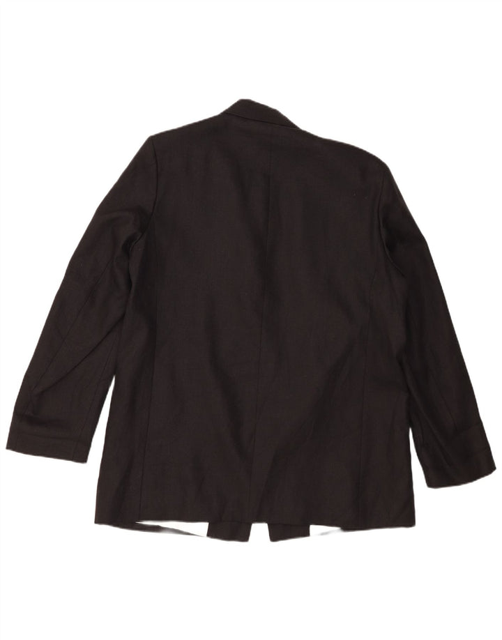 Zara Γυναικείο Open Blazer Jacket UK 18 XL Μαύρο Λινό