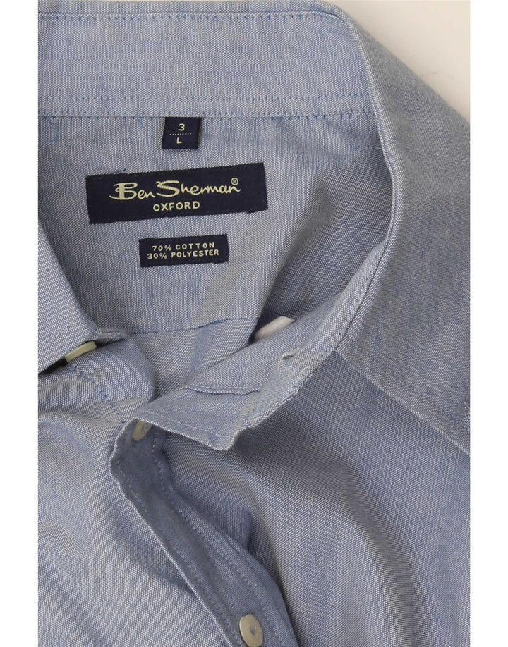 Ben Sherman Ανδρικό πουκάμισο Oxford μεγάλο μπλε βαμβακερό