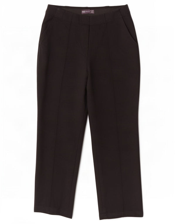 Marks & Spencer Γυναικείο Cropped Παντελόνι UK 10 Small W26 L24 Black Viscose