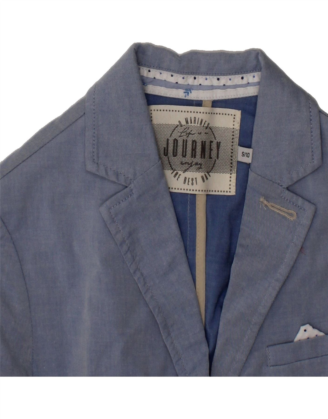 VINTAGE Boys 2 Button Blazer Jacket 9-10 Years Blue Cotton Vintage Vintage and Second-Hand Vintage from Messina Hembry 