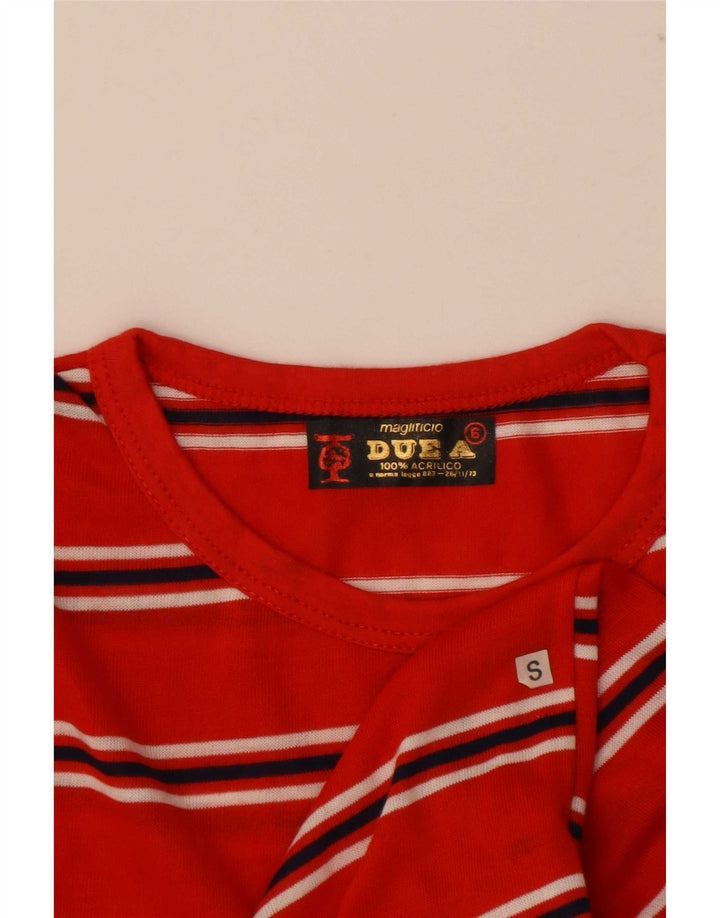 Vintage Ανδρικό T-Shirt Top Μικρό κόκκινο ριγέ ακρυλικό