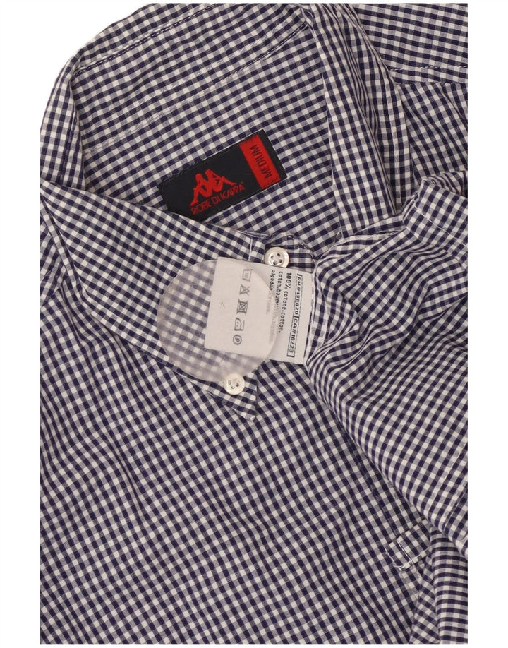 Ανδρικό πουκάμισο Kappa, μεσαίο μπλε βαμβακερό Gingham