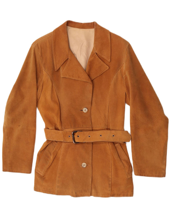 Vintage Γυναικείο Suede Jacket UK 14 Medium Brown Δερμάτινο