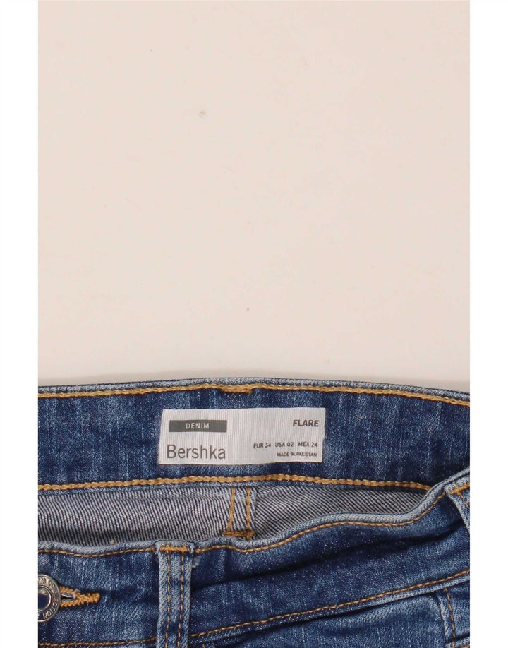 Bershka Γυναικείο Τζιν με φλάντζα EU 34 XS W24 L32 Μπλε