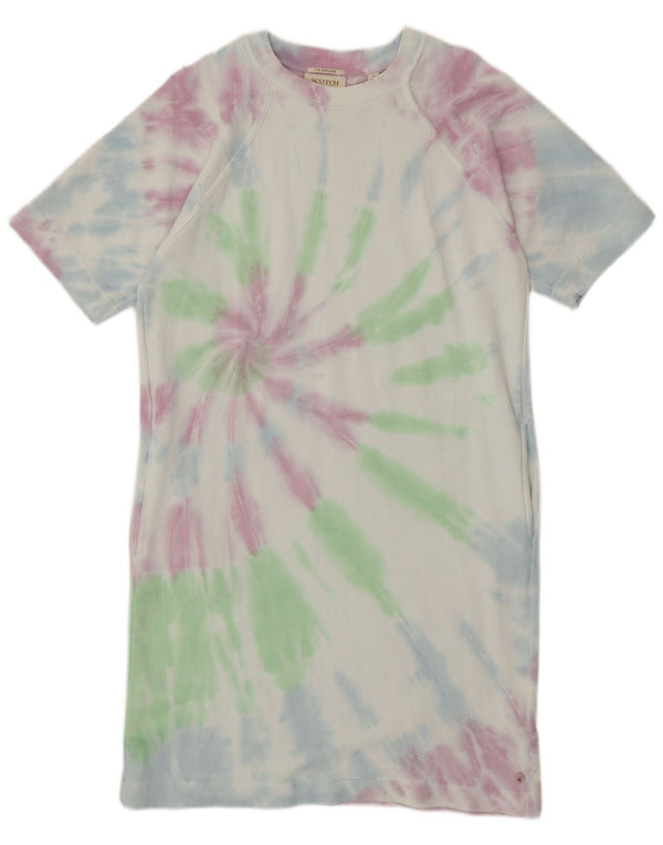 SCOTCH & SODA Womens T-Shirt Dress UK 16 Large  Multicoloured Tie Dye