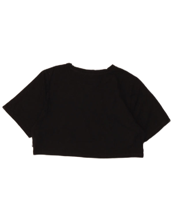 Vans Womens Crop Graphic T-Shirt Top UK 12 Medium Black Cotton