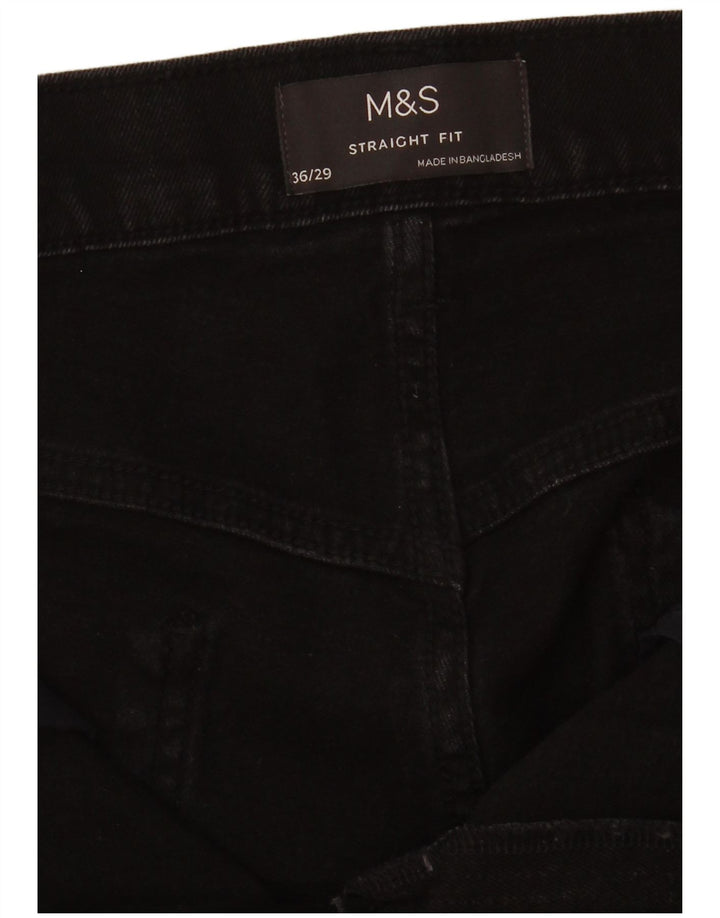 Ανδρικό τζιν ίσιο Marks & Spencer W36 L26 Μαύρο